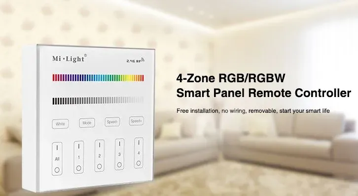 MiBoxer B3 LED Fernbedienung Smart Panel RGB/RGB-W 4 Zonen MiBoxer B3 LED Fernbedienung Smart Panel RGB/RGB-W 4 Zonen