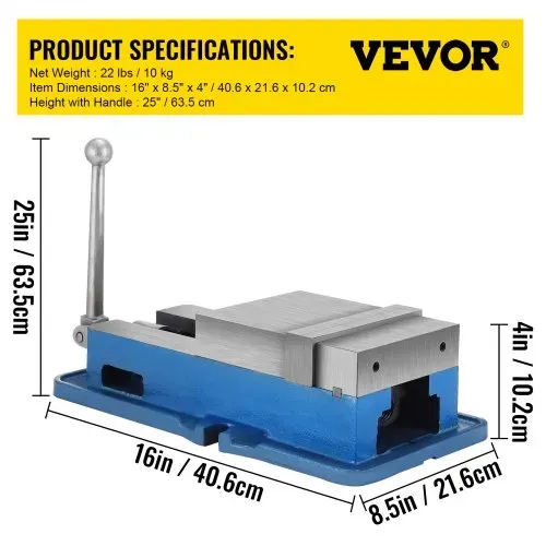 VEVOR 6 Zoll leistungsstarker Präzisions-Spannschraubstock, Schraubstock Maschinenschraubstock Präzisions-Schraubstock-Zubehör-Set, 1-3/4 Zoll Backe Präzisions-Spannschloss Tischschraubstock – Bild 6