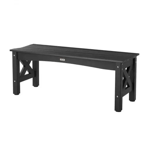 VEVOR Gartenbank Gartenmöbel Bänke 113 cm 272 kg Tragkraft, wetterfeste Verandabank mit verstellbaren Fußpolstern & dickem Bein, Terrassenbank aus Kunststoff für Garten Park Hof Veranda, Schwarz – Bild 8