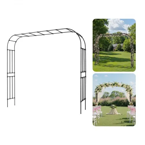 VEVOR Gartenbogen, 2400x3200x400 mm Rosenbogen, Rankhilfe, Kletterhilfe, Metallbogen, stabiler Rosenspalier für den Außenbereich mit Pfählen, ideal für Hof, Rasen, Hochzeitsfeier-Dekoration VEVOR Gartenbogen, 2400x3200x400 mm Rosenbogen, Rankhilfe, Kletterhilfe, Metallbogen, stabiler Rosenspalier für den Außenbereich mit Pfählen, ideal für Hof, Rasen, Hochzeitsfeier-Dekoration