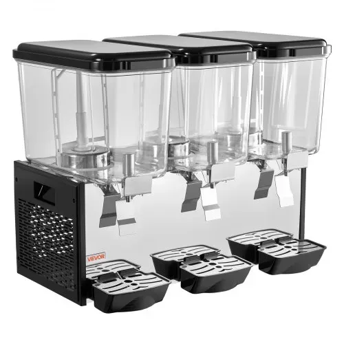VEVOR Elektrischer Getränkespender Saftspender 2 x 12 L 7-12 °C mit PC-Behälter für Restaurants, Hotels, Bars und Kioske, mit Rührstab für Gleichmäßige Durchmischung, Druckschalter und Auffangschale – Bild 10