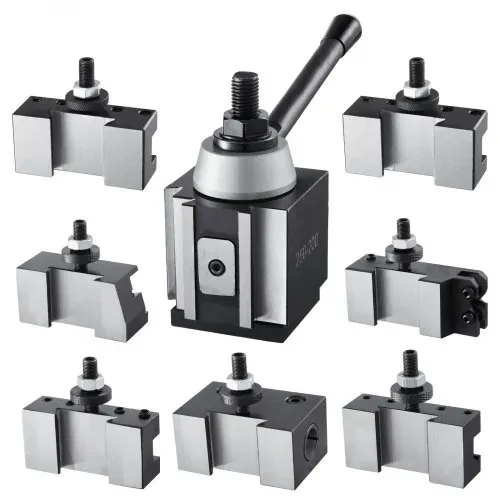 VEVOR Schnellwechsel-Werkzeughalter-Set, 8-teilig, Stahlhalter, Kolbenbauart, für Mini-Drehmaschinen und Metalldrehmaschinen mit 254-381mm Umlaufdurchmesser, langlebiges Stahlmaterial, ideale für Ihre Werkstatt – Bild 10