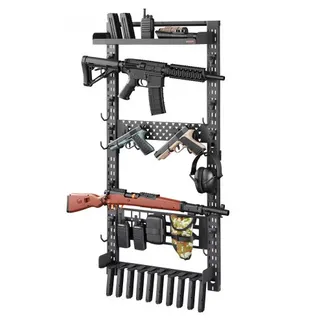 VEVOR Waffenwandhalterung für 5 Gewehre (Schrotflinten) & Waffenzubehör, Gewehrhalter mit J-Haken & Zusätzlicher Ablagefläche & Magazinhalter & MOLLE-Panel, Gewehrregal Kohlenstoffstahl, Waffenregal VEVOR Waffenwandhalterung für 5 Gewehre (Schrotflinten) & Waffenzubehör, Gewehrhalter mit J-Haken & Zusätzlicher Ablagefläche & Magazinhalter & MOLLE-Panel, Gewehrregal Kohlenstoffstahl, Waffenregal