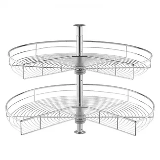 VEVOR nierenförmiger Chrom-Eck-Organizer 80 cm drehbare Gewürzregal Organizer, 2-stufiges höhenverstellbares Lagerregal (27 kg belastbar), Lazy Susan-Ersatzregal aus Karbonstahl für Schrankecken VEVOR nierenförmiger Chrom-Eck-Organizer 80 cm drehbare Gewürzregal Organizer, 2-stufiges höhenverstellbares Lagerregal (27 kg belastbar), Lazy Susan-Ersatzregal aus Karbonstahl für Schrankecken