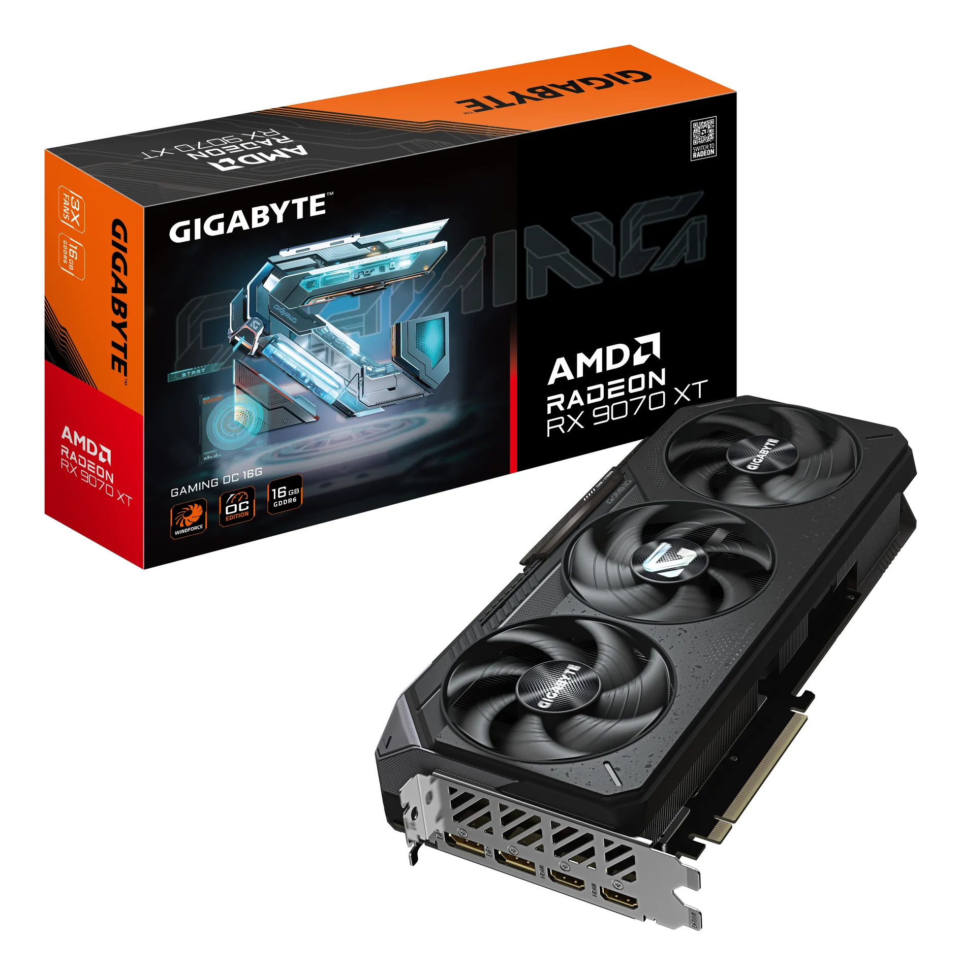 GIGABYTE Radeon RX 9070 XT GAMING OC 16G Grafikkarte – 16 GB GDDR6, 256 Bit, PCI-E 5.0, 3060 MHz Kernfrequenz, 2 x DisplayPort, 2 x HDMI, GV-R9070XTGAMING OC-16GD GIGABYTE Radeon RX 9070 XT GAMING OC 16G Grafikkarte – 16 GB GDDR6, 256 Bit, PCI-E 5.0, 3060 MHz Kernfrequenz, 2 x DisplayPort, 2 x HDMI, GV-R9070XTGAMING OC-16GD
