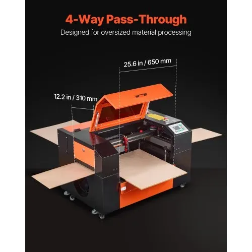 VEVOR CO2-Lasergravierer 50 W, 500x300mm Arbeitsbereich, Laser-Gravier- & Schneidemaschine mit 4-Wege-Luftunterstützung, kompatibel mit LightBurn, CorelDRAW & RDWorks, für Holz, Acryl & Glas – Bild 5