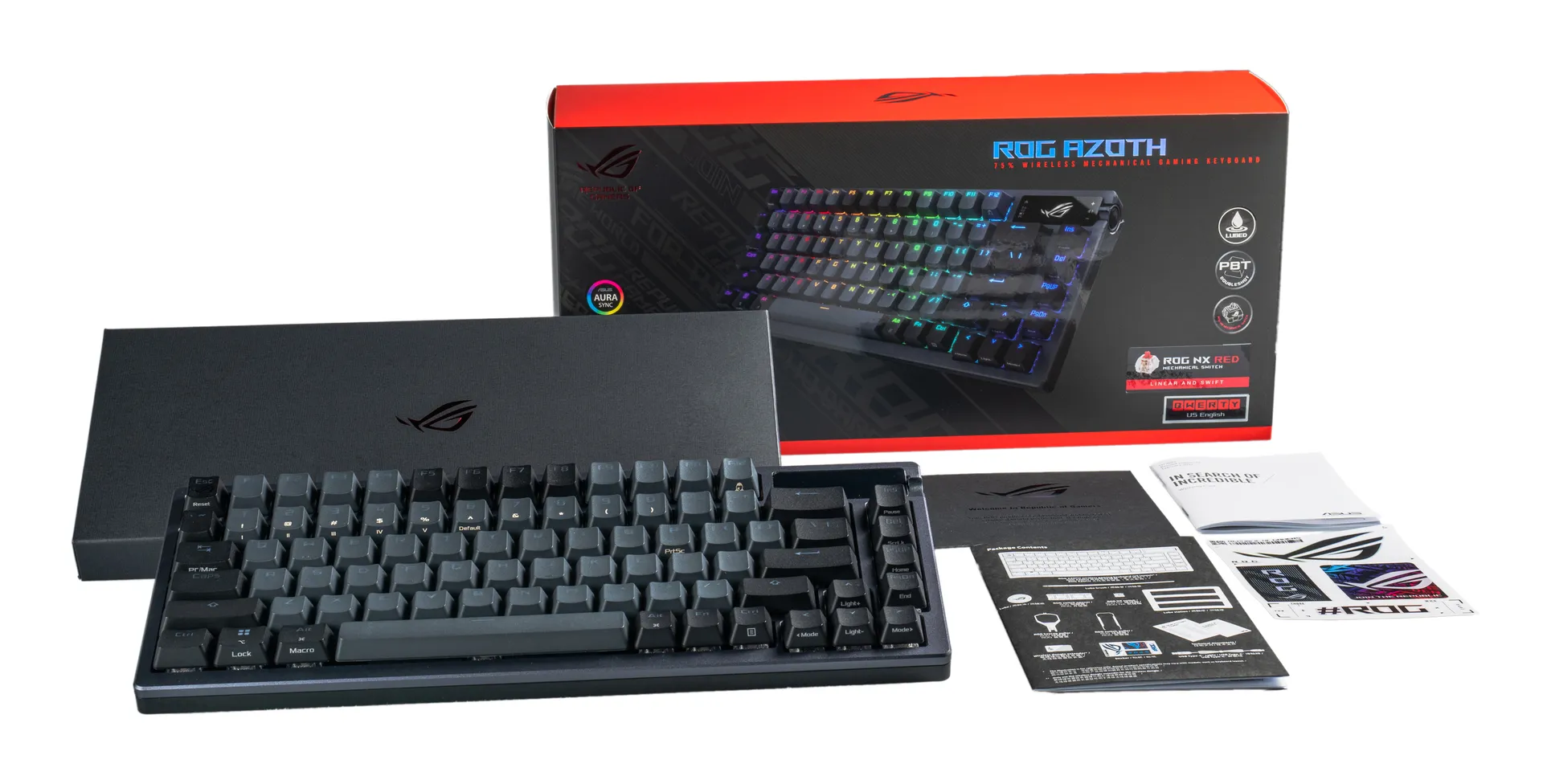ASUS ROG Azoth Tastatur Gaming USB + RF Wireless + Bluetooth QWERTY Schwarz – Bild 3