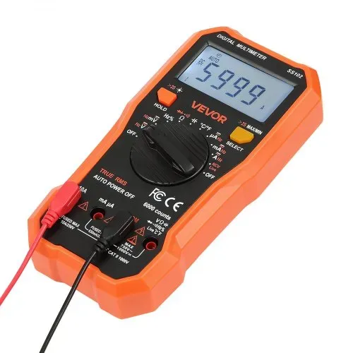 VEVOR Digitalmultimeter, 6000-Count TRMS DC/AC Voltmeter Stromtester, NCV-Multimeter für Strom, Spannung, Widerstand, Tastverhältnis, Temperatur, Dioden, Kontinuitätstest mit stromführendem Draht – Bild 9