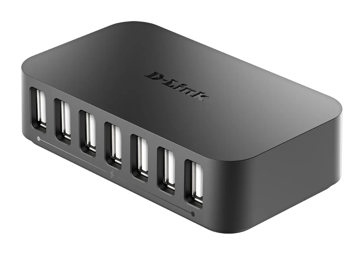 D-Link DUB-H7 USB 2.0 Type-B 480 Mbit/s Schwarz – Bild 3