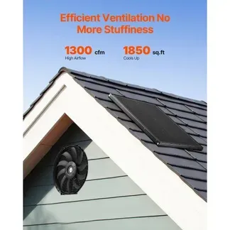 VEVOR Solar Ventilator, Belüftung, Lüfter, Φ340×70 mm, Dachbodenabluftventilator mit einstellbarem Thermostat, Außengitter, 1300 CFM Luftstromkapazität, für Giebel, Dach, Garage, Werkstatt VEVOR Solar Ventilator, Belüftung, Lüfter, Φ340×70 mm, Dachbodenabluftventilator mit einstellbarem Thermostat, Außengitter, 1300 CFM Luftstromkapazität, für Giebel, Dach, Garage, Werkstatt