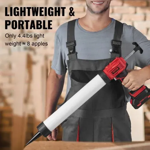 VEVOR Akku-Kartuschenpistole Kartuschenpresse Silikonpistole (20 V, für 600 ml-Kartuschen, bis zu 270 kg, 4-Gang einstellbare Drehzahl, Inkl. Akku und Ladegerät) Kompatibel mit Acrylsäure, Klebstoffe – Bild 5