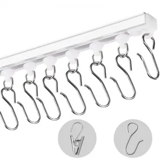 VEVOR Decken-Vorhangschienen-Set 3 m selbstklebend Deckenschienensystem ohne Bohren für Vorhänge, Raumteiler-Vorhangschiene zur Deckenmontage für Wohnzimmer mit Haken& Hardware & 8 Schienen, weiß VEVOR Decken-Vorhangschienen-Set 3 m selbstklebend Deckenschienensystem ohne Bohren für Vorhänge, Raumteiler-Vorhangschiene zur Deckenmontage für Wohnzimmer mit Haken& Hardware & 8 Schienen, weiß