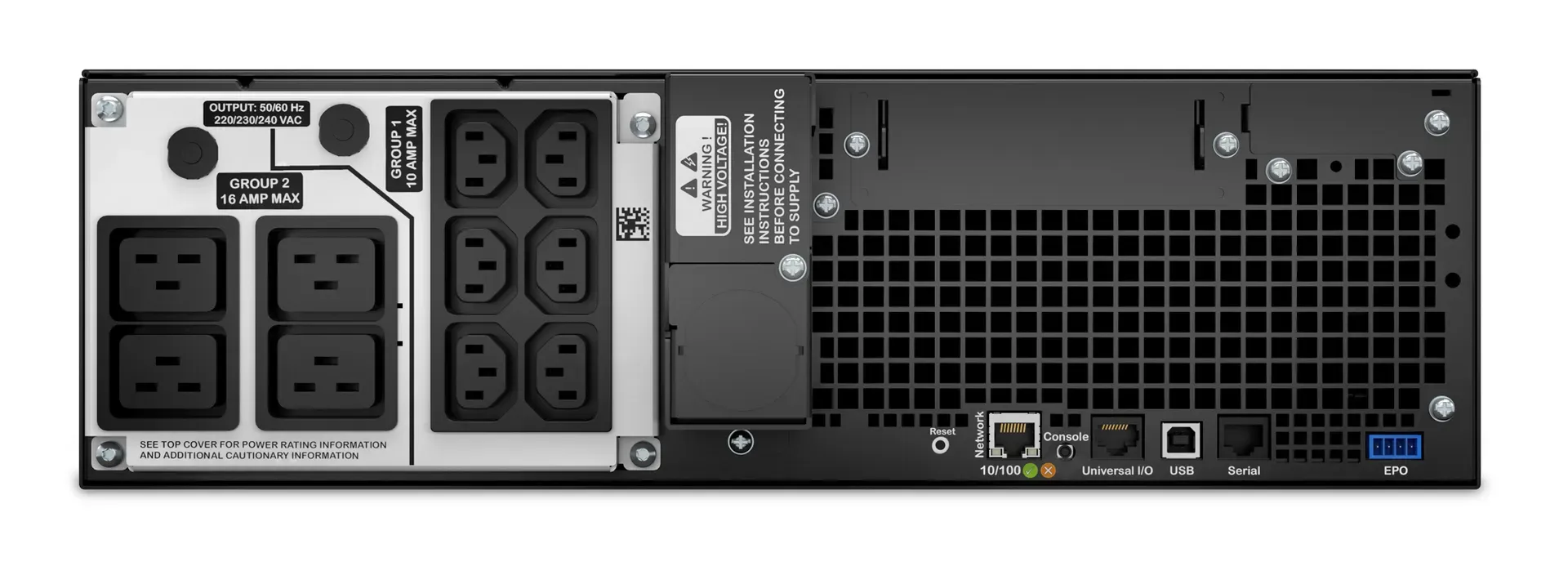 APC Smart-UPS On-Line SRT5KRMXLI - 5000VA, 6x C13, 4x C19 Ausgang, Rack-montierbar, eingebettetes NMC – Bild 2