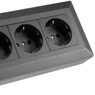 3-fach Steckdosenblock, anthrazit 250V~/ 16A, Aufbaumontage 3-fach Steckdosenblock, anthrazit 250V~/ 16A, Aufbaumontage