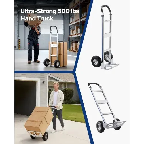 VEVOR Sackkarre, 227 kg Tragkraft, Schwerlast-Transportkarre mit Griff, Handkarre aus Aluminiumlegierung mit Zurrgurt, Stapelkarre für Umzüge nach Hause, ins Büro, ins Lager, 480x500x1340 mm VEVOR Sackkarre, 227 kg Tragkraft, Schwerlast-Transportkarre mit Griff, Handkarre aus Aluminiumlegierung mit Zurrgurt, Stapelkarre für Umzüge nach Hause, ins Büro, ins Lager, 480x500x1340 mm