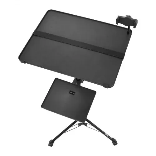 VEVOR Projektorständer mit Rädern Laptopständer-Stativ, höhenverstellbar von 795 bis 1710 mm, Projektor-Stativständer mit 2 Ablagen & Schwanenhals-Telefonhalterung, im Freien/Büro/Studio, zu Hause – Bild 10