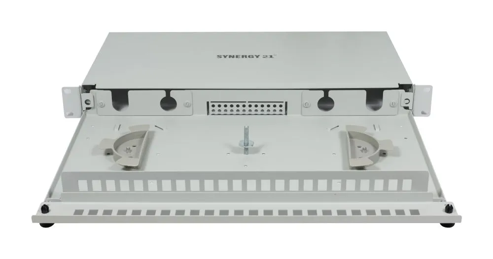 LWL-Patchpanel für 24xLC-Duplex-Buchsen, 19"/1HE, ohne LC-Kupplungen, Lichtgrau, Synergy 21, – Bild 5