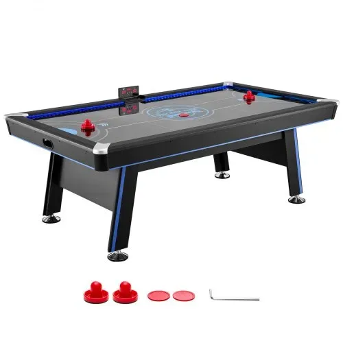 VEVOR Airhockeytisch 226 x 127 x 82 cm mit Elektronischem Punktesystem für Familienabende, Keller und Zuhause, Gleichmäßige Luftzirkulation, LED-Beleuchtung, Eckenschutz und Verstellbare Füße – Bild 8