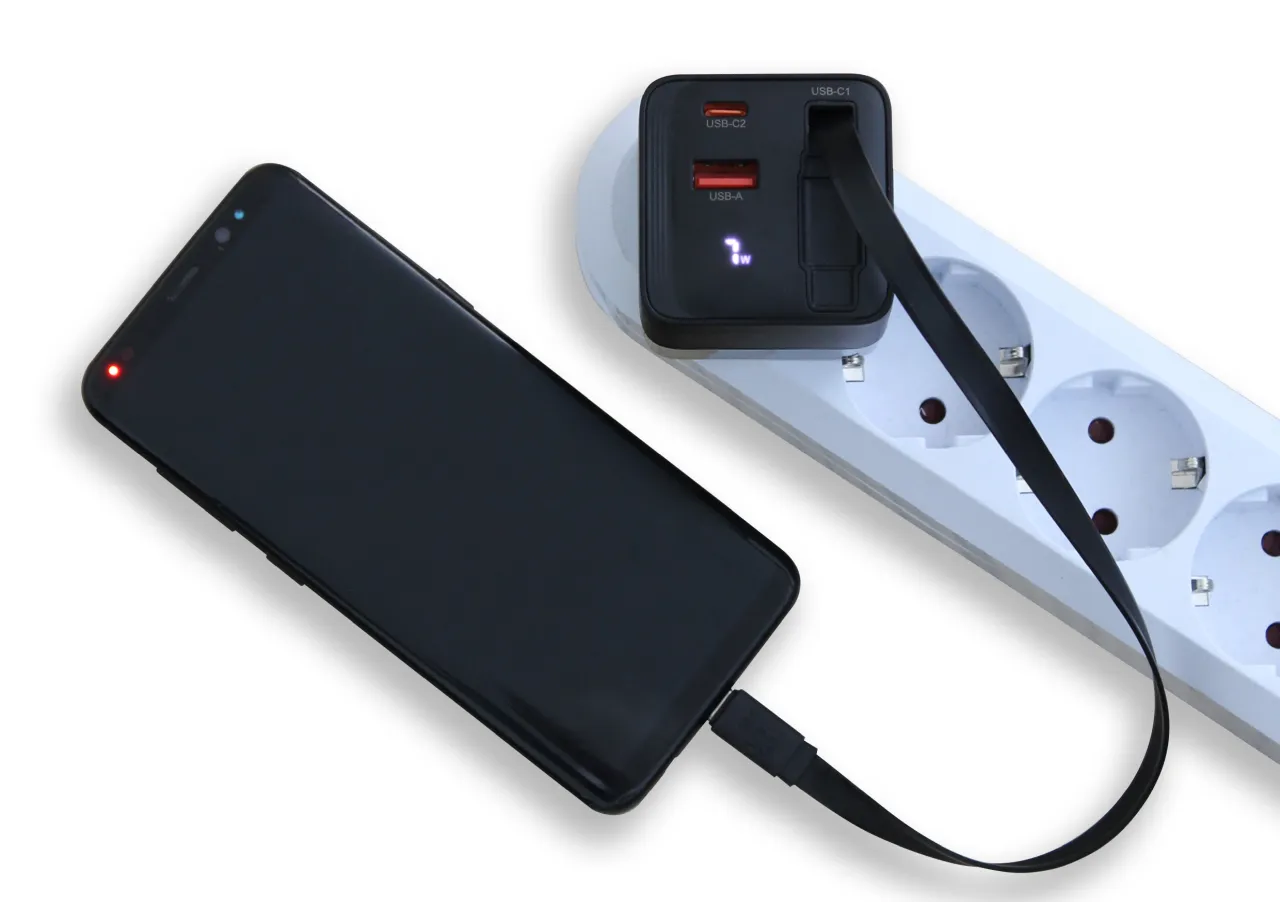 ALLNET Ersatznetzteil QC USB-C PD GaN Netzteil Power Supply 65 Watt 1x USB Typ-A QC, 1x USB Typ-C/ 1x USB Typ-C ausziehbar **EU PLUG** schwarz – Bild 5