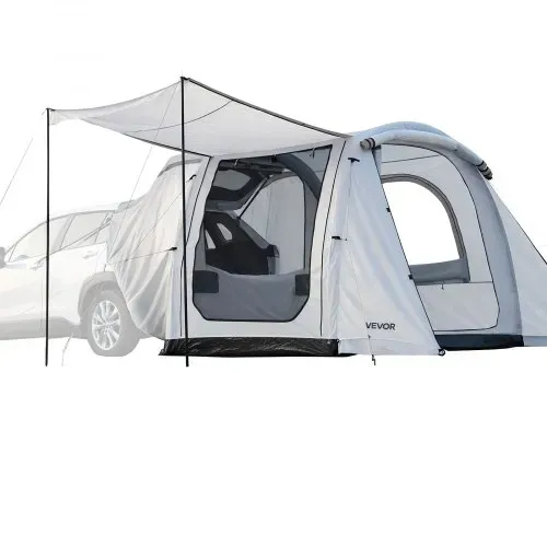 VEVOR Aufblasbares Heckklappenzelt Autozelt (2042+1020) x 2438 x 2020 mm, Wasserdichtes (PU2000 mm) Campingzelt mit Belüfteten Türen & Moskitonetzen, SUV-Heckzelt für Camping Wandern, inkl. Luftpumpe – Bild 9