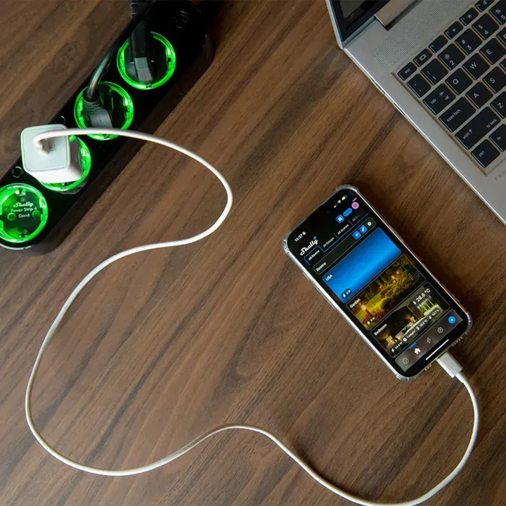 Shelly · Plug & Play "Power Strip 4 Gen4" · Smarte Steckdosenleiste · 4x 12A · Messfunktion · WLAN · Zigbee · Matter · BT · schwarz – Bild 8