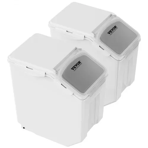 VEVOR Mottensichere Vorratsdosen Aufbewahrungsbox Küche 15 L x 2, Sichtbarer Vorratsbehälter PP mit Deckel und Rollen, Luftdichter Behälter für Reis, Mehl, Zucker, Hülsenfrüchte, Nüsse, Tiernahrung – Bild 8