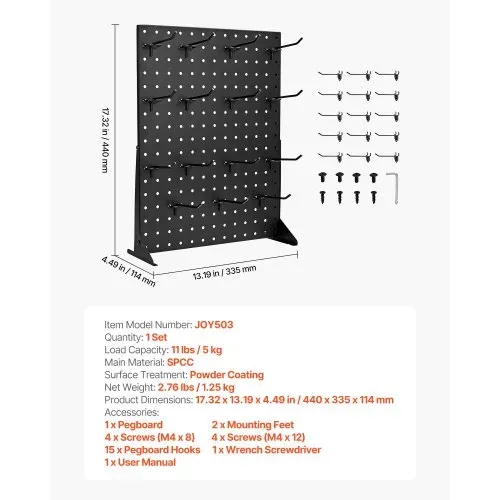 VEVOR Stecktafel Displayständer, 440x330x114 mm, Präsentationsständer mit 15 Haken, Tafelplatte aus kaltgewalztem Stahl für Lebensmittelgeschäfte, Einzelhandelsgeschäfte & Juweliergeschäfte – Bild 6
