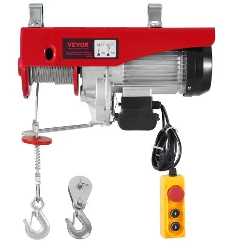 VEVOR Elektrische Seilwinde, 1200 kg Motorwinde mit 4,2 m kabelgebundener Fernbedienung, 12 m Hubhöhe mit Einzelkabel, Einzel-/Doppelschlingen, Not-Aus, Hebezeug für Garage, Lager, Fabrik VEVOR Elektrische Seilwinde, 1200 kg Motorwinde mit 4,2 m kabelgebundener Fernbedienung, 12 m Hubhöhe mit Einzelkabel, Einzel-/Doppelschlingen, Not-Aus, Hebezeug für Garage, Lager, Fabrik