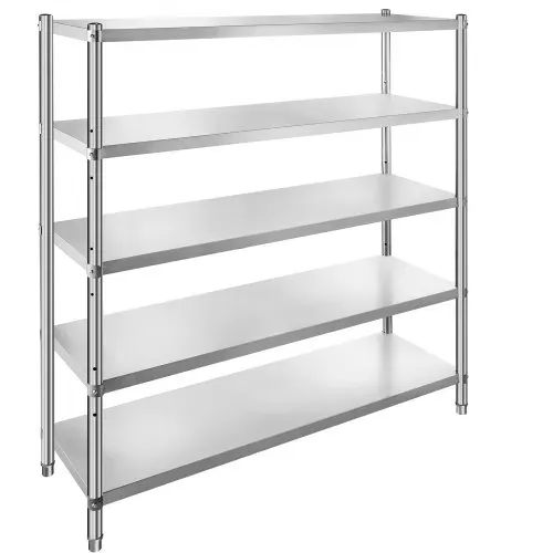 VEVOR Lagerregal, 5-stufiges Lagerregal, Garagenregal aus Edelstahl, 180 x 45 x 180 cm, Robustes Lagerregal, 748 kg Gesamtkapazität mit verstellbarer Höhe, Lagerregale Küchenregale Ladung Regale – Bild 10