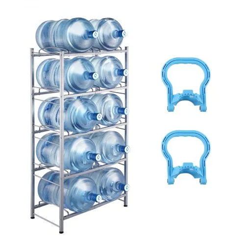VEVOR Wasserkrughalter mit 5 Ebenen, 5-Gallonen-Wasserflaschenhalter, zweireihiges Wasserflaschenregal für 10 Flaschen, robustes Wasserkrugregal für Küche, Büro, Wohnzimmer, Silbergrau VEVOR Wasserkrughalter mit 5 Ebenen, 5-Gallonen-Wasserflaschenhalter, zweireihiges Wasserflaschenregal für 10 Flaschen, robustes Wasserkrugregal für Küche, Büro, Wohnzimmer, Silbergrau