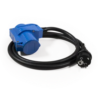 CEE-Adapter auf Schutzkontakt-Stecker McPower, 1,5m H07RNG 3G2,5, 230V, IP44 CEE-Adapter auf Schutzkontakt-Stecker McPower, 1,5m H07RNG 3G2,5, 230V, IP44