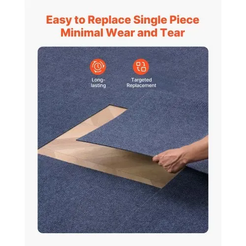 VEVOR Teppichfliesen 609,6 x 609,6 x 5 mm, 15er-Pack, selbstklebender Teppichboden mit Fläche von 5,5 m², Teppich Bodenbelag, einfacher DIY-Austausch für Wohnzimmer und Büro, Grau – Bild 5