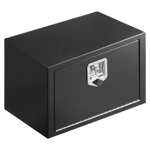 VEVOR Lkw Unterbaubox 609 x 305 x 356 mm Unterflur Staukasten Kaltgewalzter Stahl Wasserdichter Werkzeugkasten mit T-Griff Schloss für Lkw Anhänger Transporter Werkzeugkiste Unterflurkasten Schwarz – Bild 8