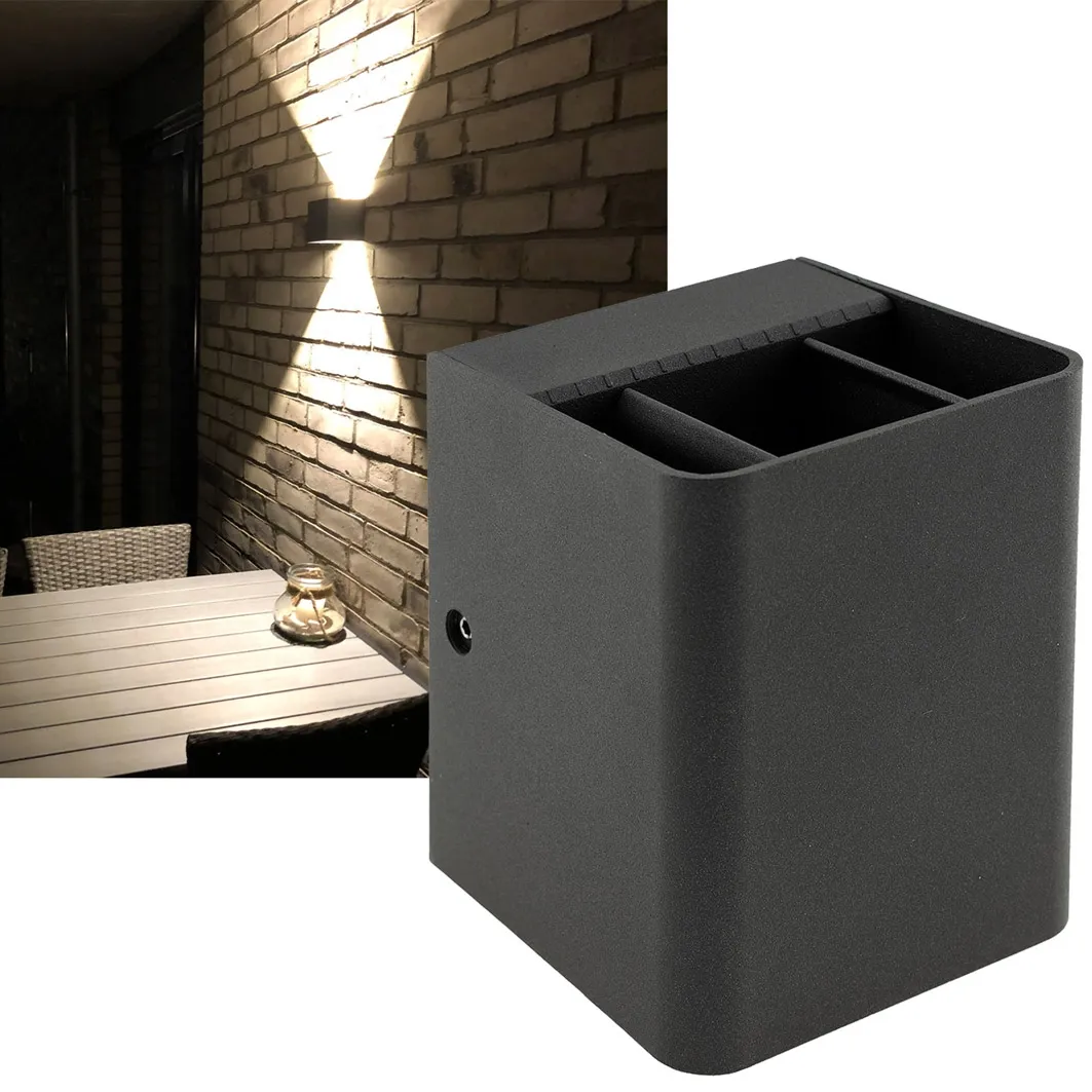 LED Wandleuchte „Fachada“ IP54, 2×3,5W, 3000K, warmweiß LED Wandleuchte „Fachada“ IP54, 2×3,5W, 3000K, warmweiß