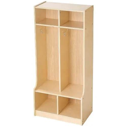 VEVOR Offener Kinderkleiderschrank aus Sperrholz, Kindergarderobe mit 4 Haken & 6 Fächern (2 Groß + 4 Klein), Garderobenregal & Aufbewahrungsregal für Kinderzimmer Zuhause Kindergarten Kita – Bild 9