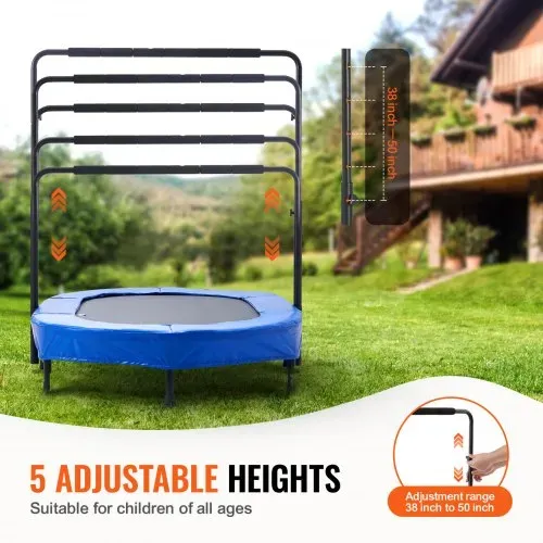 VEVOR Kindertrampolin Indoor / Outdoor-Trampolin faltbares Mini Trampolin mit Griff, Rebounder-Trampolin Gartentrampolin für Kleinkinder, Geburtstagsgeschenk für Kinder ab 3 Jahren für Spaß, Blau – Bild 2
