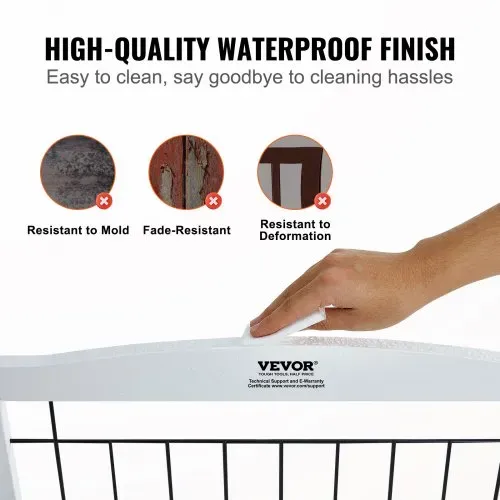 VEVOR Freistehendes Hundetor, Haustiertor, 610 x 813 mm Türschutzgitter 4-Platten-Faltbares Hundetor für Breite & Schmale Durchgänge, Erweiterbare Klappbare Hundebarriere, Weißes Treppenschutzgitter – Bild 5