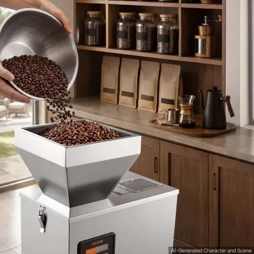VEVOR Pulverabfüllmaschine Partikelspender Pulverfüller Automatisch 3-200g, Intelligentes Wiegen & Abfüllen, Edelstahlkonstruktion, Hohe Genauigkeit, Ideal für Nüsse Samen Tee Kaffeebohnen Getreide – Bild 7