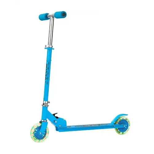 VEVOR Scooter (2 Räder) für Kinder ab 3 Jahren, Cityroller Kinderroller mit leuchtenden Rädern & höhenverstellbarem Lenker & rutschfestem Deck & faltbarem Rahmen, Tretroller bis zu 50 kg, Blau – Bild 8