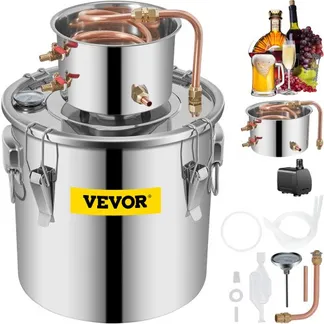 VEVOR Alkohol Destillierapparat 30 L, Alkohol Destillierapparat mit Umwälzpumpe, Alkohol Destillierapparat Kupferrohr, Whiskey Destillierapparat mit eingebautem Thermometer, Edelstahl VEVOR Alkohol Destillierapparat 30 L, Alkohol Destillierapparat mit Umwälzpumpe, Alkohol Destillierapparat Kupferrohr, Whiskey Destillierapparat mit eingebautem Thermometer, Edelstahl
