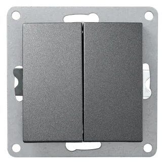 Wechselschalter McPower “Flair“ 2-fach, 250V~/10A, UP, anthrazit Wechselschalter McPower “Flair“ 2-fach, 250V~/10A, UP, anthrazit