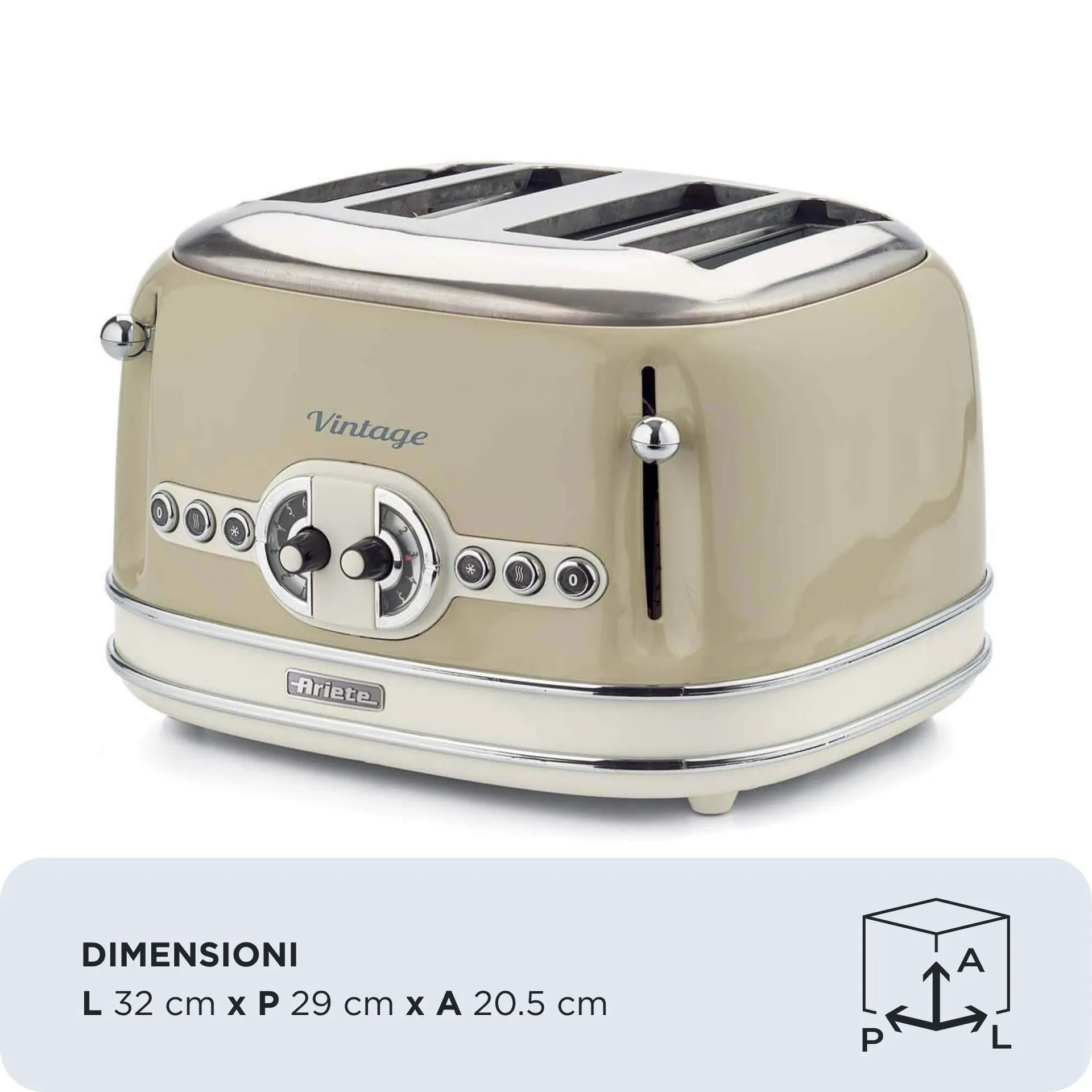 Ariete 0156/03 6 4 Scheibe(n) 1600 W Beige – Bild 2