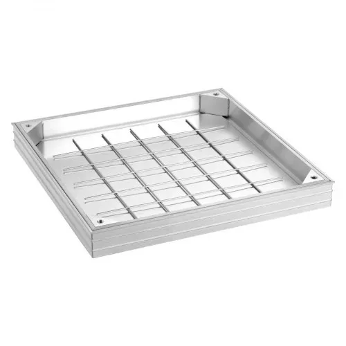 VEVOR Schachtabdeckung mit Rahmen 50 x 50 cm, Unsichtbarer Schachtdeckel Auspflasterbarer Klärgrubendeckel aus Aluminiumlegierung für Integrierten Abflusskanal auf Gehwegen in Gärten auf Terrassen – Bild 10