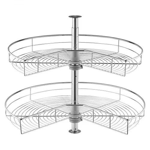 VEVOR nierenförmiger Chrom-Eck-Organizer 360° drehbare Gewürzregal Organizer, 2-stufiges höhenverstellbares Lagerregal (23 kg belastbar), Lazy Susan-Ersatzregal aus Karbonstahl für Schrankecken VEVOR nierenförmiger Chrom-Eck-Organizer 360° drehbare Gewürzregal Organizer, 2-stufiges höhenverstellbares Lagerregal (23 kg belastbar), Lazy Susan-Ersatzregal aus Karbonstahl für Schrankecken