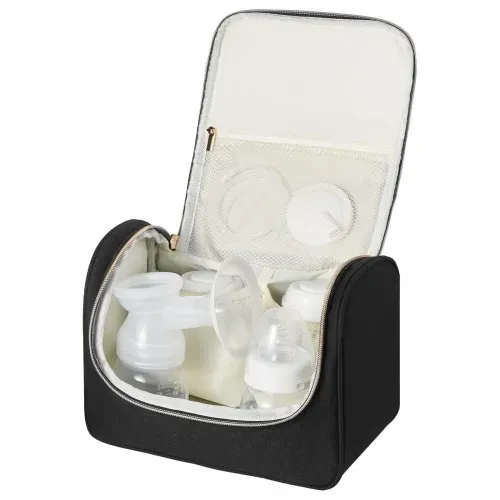 VEVOR Tragbare Milchpumpentasche, Tragetaschen für Milchpumpe, mit wasserdichter Matte, passend für M5/M6, Pumpzubehör & Aufbewahrung von Muttermilch, für Arbeit, Reisen, Schwarz, 255x150x190 mm – Bild 9