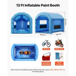 VEVOR Aufblasbare Lackierkabine 4x3x2,75 m Spritzkabine Farbkabine Blau, mit 750-W-Gebläse Aktivkohlefiltration PVC-Fenster Bogendach für Fahrräder Motorräder & Möbel Tragbar VEVOR Aufblasbare Lackierkabine 4x3x2,75 m Spritzkabine Farbkabine Blau, mit 750-W-Gebläse Aktivkohlefiltration PVC-Fenster Bogendach für Fahrräder Motorräder & Möbel Tragbar
