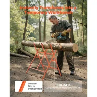 VEVOR Sägeböcke mit Kettensägen-Halterung, 117.9 kg, Holzsägebock höhenverstellbar, Sägegestell, Sägehilfe mit rutschfesten Fußpolstern, Kettensägebock, Holzarbeiten, Tischler & Bauunternehmer VEVOR Sägeböcke mit Kettensägen-Halterung, 117.9 kg, Holzsägebock höhenverstellbar, Sägegestell, Sägehilfe mit rutschfesten Fußpolstern, Kettensägebock, Holzarbeiten, Tischler & Bauunternehmer