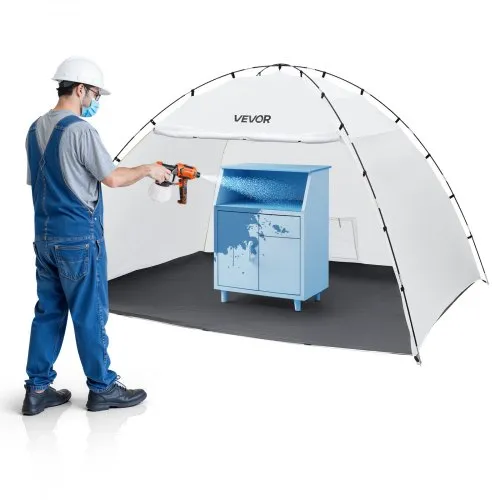 VEVOR tragbares Lackierkabinenzelt (293x230x188 cm Arbeitsbereich) Sprühfarbenzelt für Sprühmalerei, wasserfeste Farbkabine mit integriertem Boden & aufrollbarer Tür für Schränke Stühle Tische VEVOR tragbares Lackierkabinenzelt (293x230x188 cm Arbeitsbereich) Sprühfarbenzelt für Sprühmalerei, wasserfeste Farbkabine mit integriertem Boden & aufrollbarer Tür für Schränke Stühle Tische
