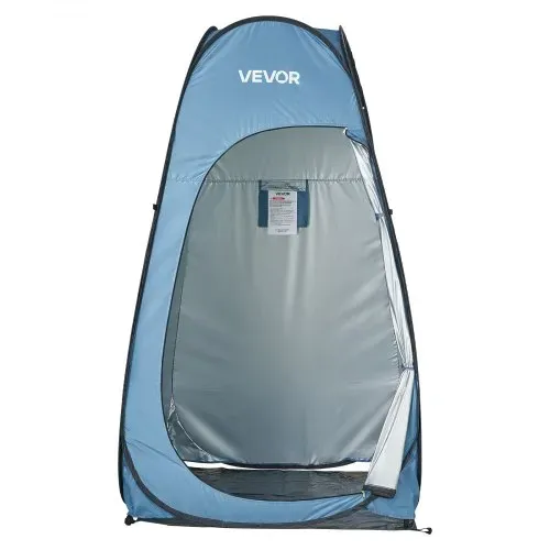 VEVOR Pop Up Toilettenzelt 119x119x210 cm, Zelt mit Sofortaufbau, Umkleidezelt inkl. Heringen & Seilen & Tragetasche, aus 190T Polyester ideal für Camping Strand Angeln Blau – Bild 8
