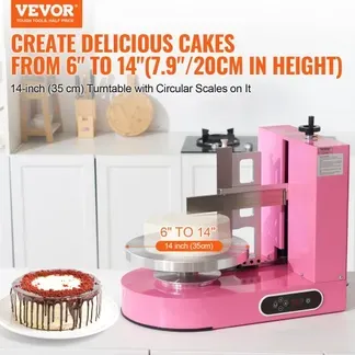VEVOR einstellbare Tortencremestreichmaschine elektrische Tortendekorationsmaschine zum Verteilen von Kuchencreme, zum Bestreichen und Schmieren von Kuchenglasuren, für 15,24-35,56 cm Kuchen Rosa VEVOR einstellbare Tortencremestreichmaschine elektrische Tortendekorationsmaschine zum Verteilen von Kuchencreme, zum Bestreichen und Schmieren von Kuchenglasuren, für 15,24-35,56 cm Kuchen Rosa